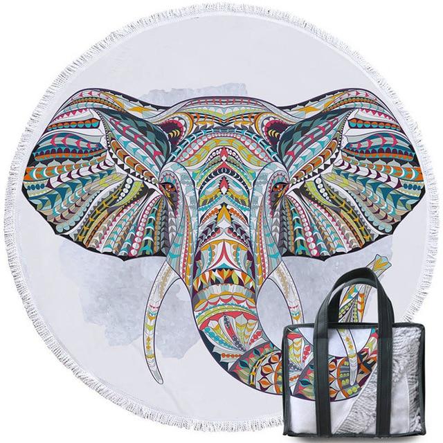Elephant Tassel Floral Native American Indian Beach Towel LT10 - Wonder Print Shop