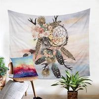 Native American Watercolor Dreamcatcher Feathers Tapestry LT10 - Wonder Print Shop