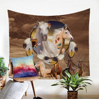 Native American Wild Horse Dreamcatcher Tapestry LT10 - Wonder Print Shop
