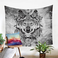 Native American Tribal Wolf Dream Catcher Tapestry LT10 - Wonder Print Shop