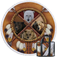 Native American Wolf Tassel Animal Dreamcatcher Beach Towel LT10 - Wonder Print Shop