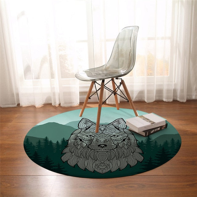 native-american-howling-wolf-round-carpet