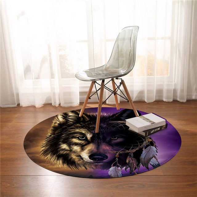 native-american-howling-wolf-round-carpet