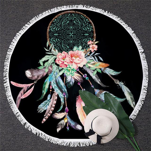 BlessLiving Dreamcatcher Flower Native American Beach Towel LT10 - Wonder Print Shop