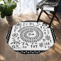 native-american-tribal-black-feather-round-carpet