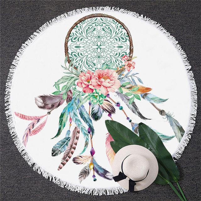 BlessLiving Dreamcatcher Flower Native American Beach Towel LT10 - Wonder Print Shop