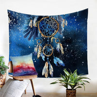 Native American Watercolor Dreamcatcher Feathers Tapestry LT10 - Wonder Print Shop