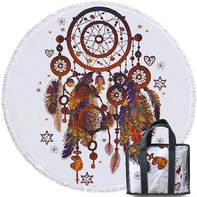 Hipster Watercolor Tassel Native American Beach Towel LT10 - Wonder Print Shop