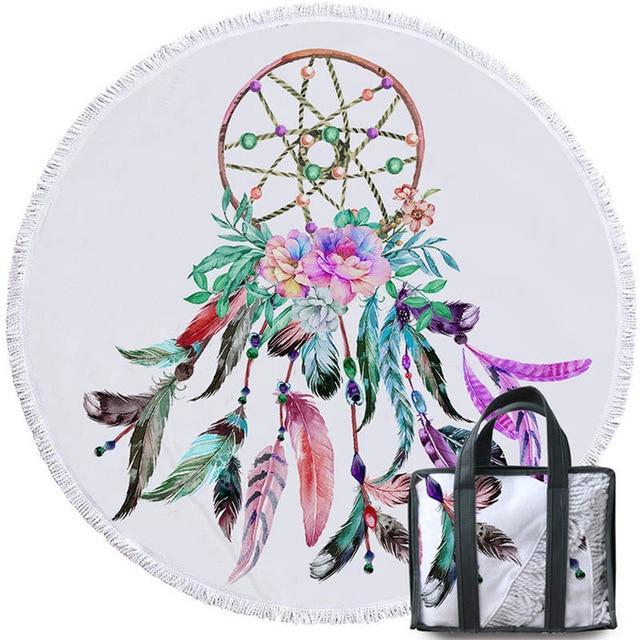 Hipster Watercolor Tassel Native American Beach Towel LT10 - Wonder Print Shop