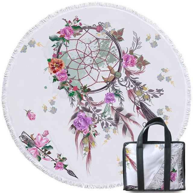 Hipster Watercolor Tassel Native American Beach Towel LT10 - Wonder Print Shop