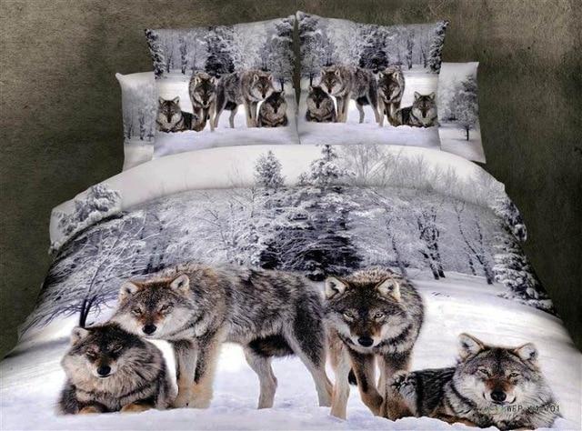 Wolves In The Winter Forest Native American Bedding Set LT10 - Wonder Print Shop