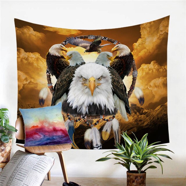 Native American Eagle Dream Catcher Tapestry 3D Print Tapestry LT10 - Wonder Print Shop