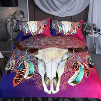 Native American Head Skull Feathers Bedding Set LT10 - Wonder Print Shop