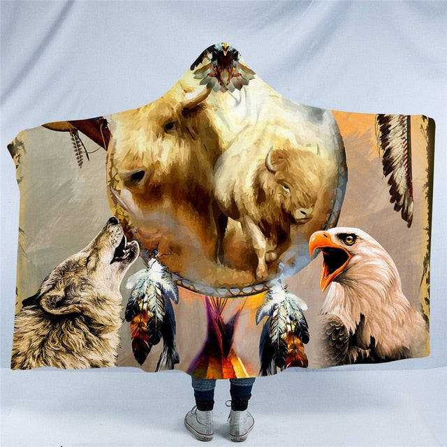 native-american-wolf-couple-hooded-blanket