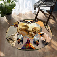 native-american-blue-wolf-round-carpets