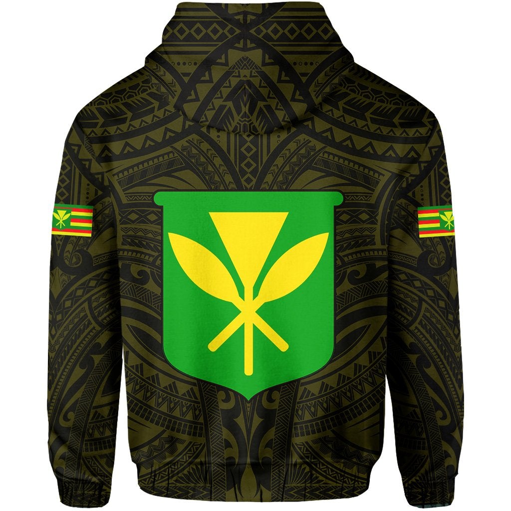 Polynesian Kanaka Maoli Royal Coat of Arms Hawaii Hoodie Yellow - Wonder Print Shop