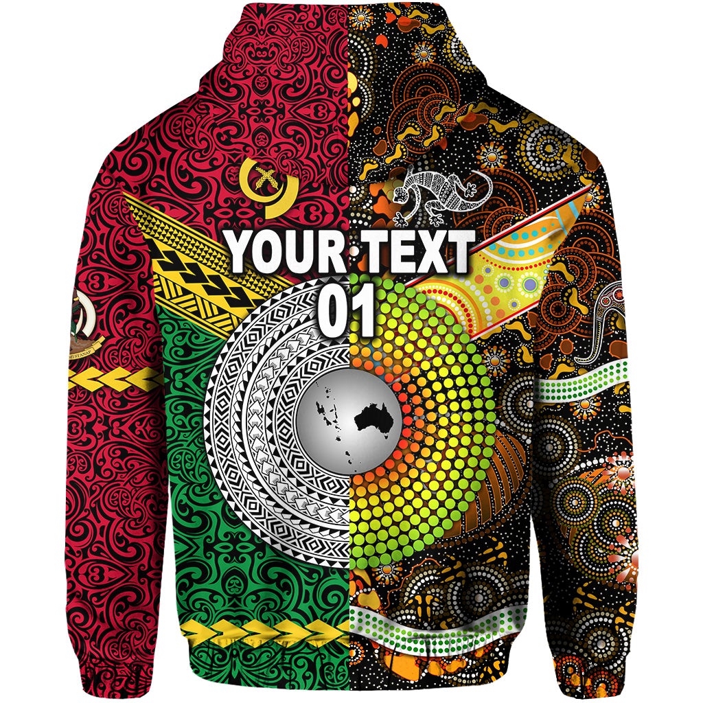 Custom Vanuatu And Australia Zip Hoodie Together LT8 - Wonder Print Shop