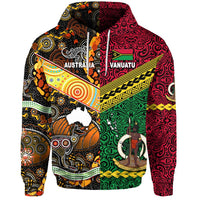 Custom Vanuatu And Australia Hoodie Together LT8 - Wonder Print Shop