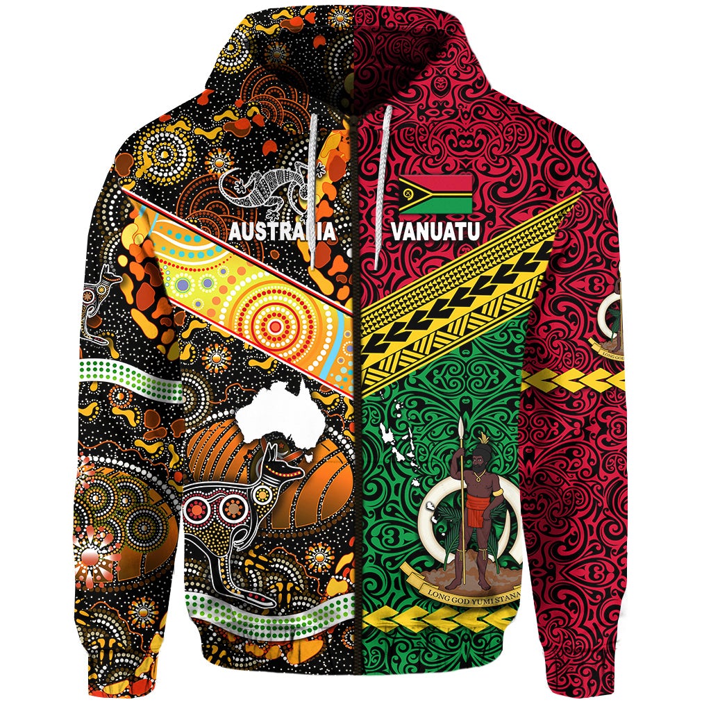 Vanuatu Australia Zip Hoodie Together LT8 - Wonder Print Shop