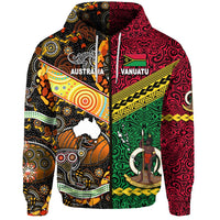 Custom Vanuatu And Australia Zip Hoodie Together LT8 - Wonder Print Shop