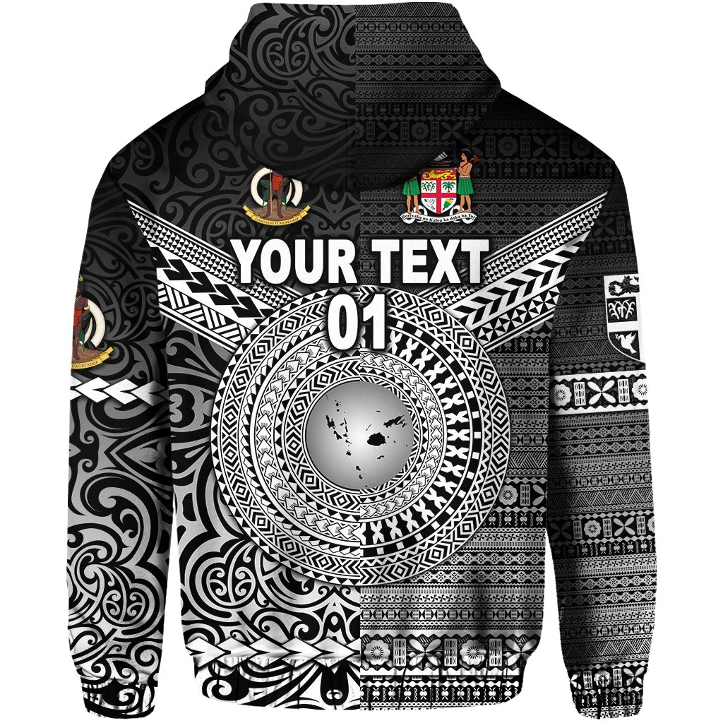 Custom Vanuatu And Fiji Hoodie Together Black, Custom Text And Number LT8 - Wonder Print Shop