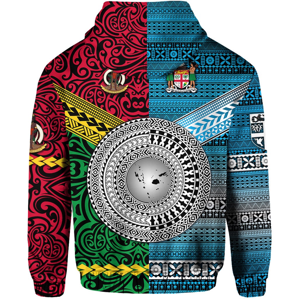 Custom Vanuatu And Fiji Hoodie Together Bright Color LT8 - Wonder Print Shop
