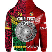 Custom Vanuatu And Tonga Hoodie Polynesian Together Bright Red, Custom Text And Number LT8 - Wonder Print Shop
