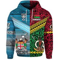 Custom Vanuatu And Fiji Hoodie Together Bright Color, Custom Text And Number LT8 - Wonder Print Shop