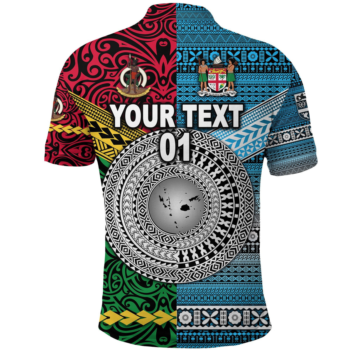 Custom Vanuatu Fiji Polo Shirt Together Bright Color, Custom Text And Number LT8 - Wonder Print Shop
