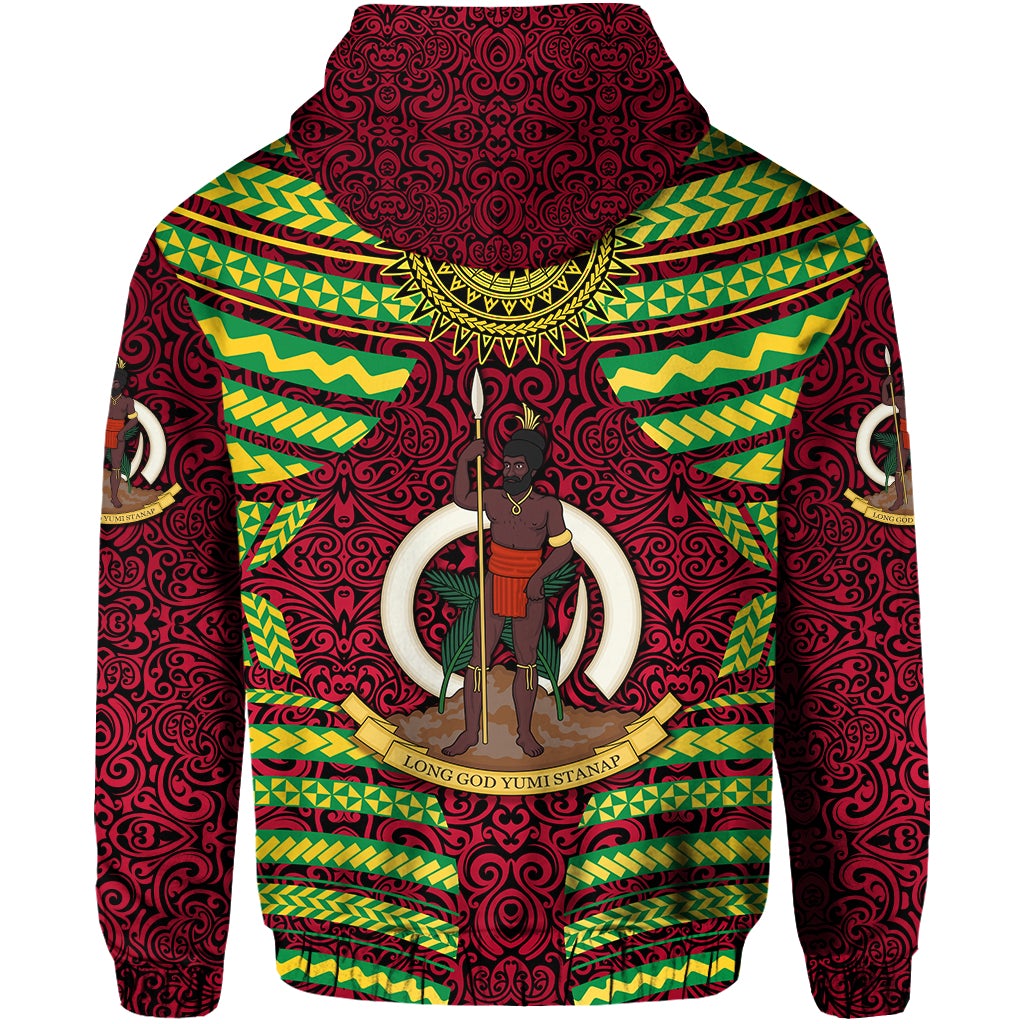 Custom Vanuatu Special Independence Anniversary Hoodie Creative Style Red LT8 - Wonder Print Shop