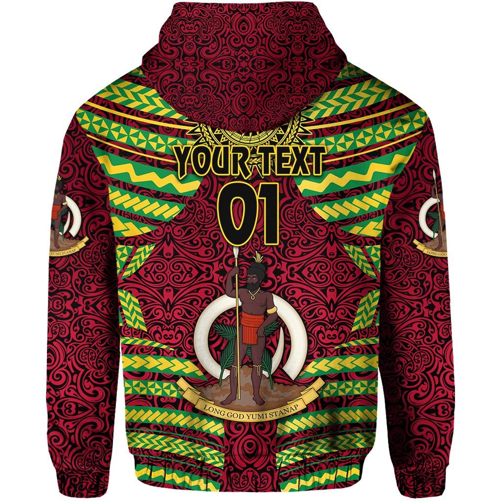 Custom Vanuatu Special Independence Anniversary Zip Hoodie Creative Style Red, Custom Text And Number LT8 - Wonder Print Shop