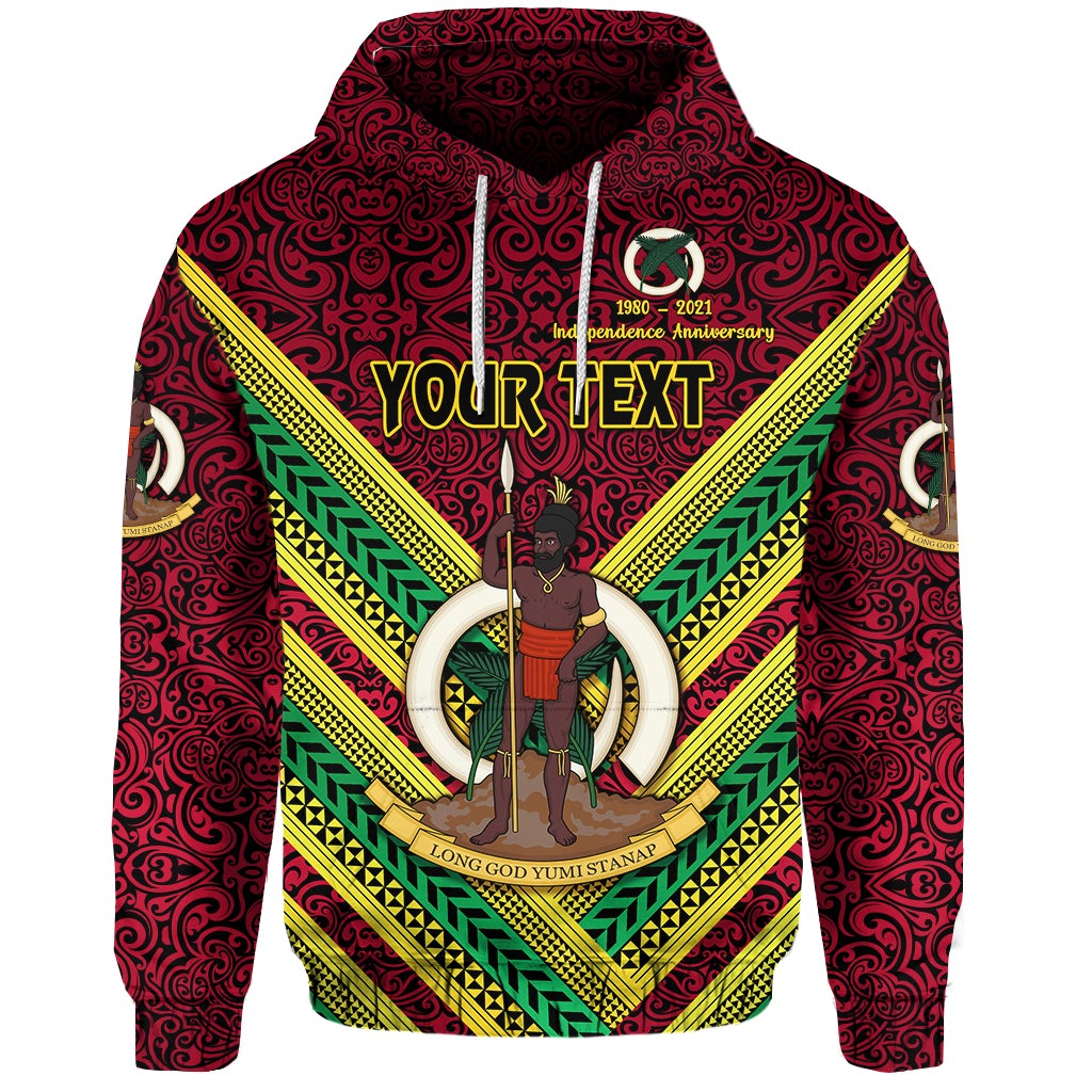 Custom Vanuatu Special Independence Anniversary Hoodie Creative Style Red LT8 - Wonder Print Shop