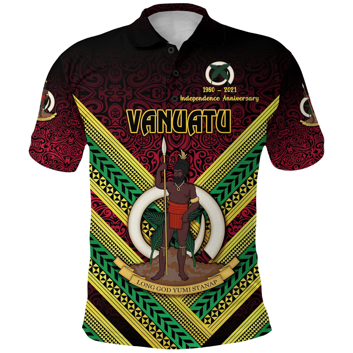 Vanuatu Polo Shirt Special Independence Anniversary Creative Style Gradient Red LT8 - Wonder Print Shop