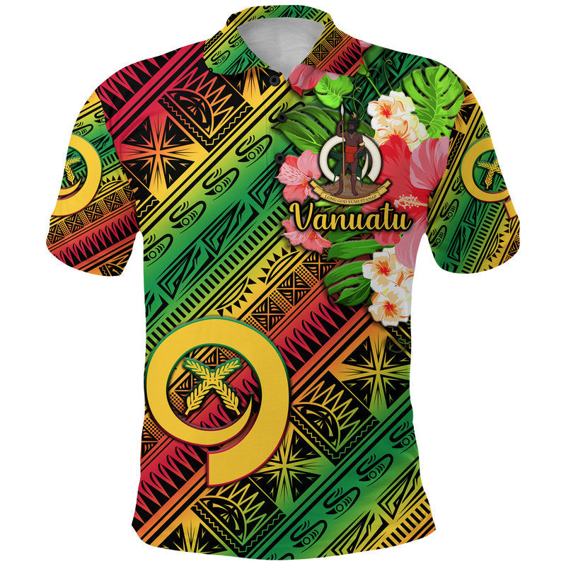 Vanuatu Polo Shirt Independence Be Proud Vanuatu Flag Gradient Vibes LT8 - Wonder Print Shop