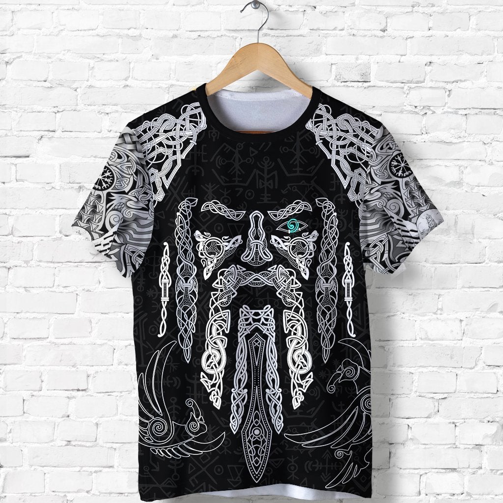 Viking Clothing Odin S Eye With Raven Viking T Shirt RLT12 - Wonder Print Shop