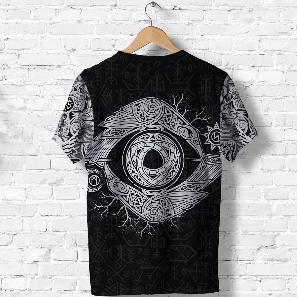 Viking Clothing Odin S Eye With Raven Viking T Shirt RLT12 - Wonder Print Shop