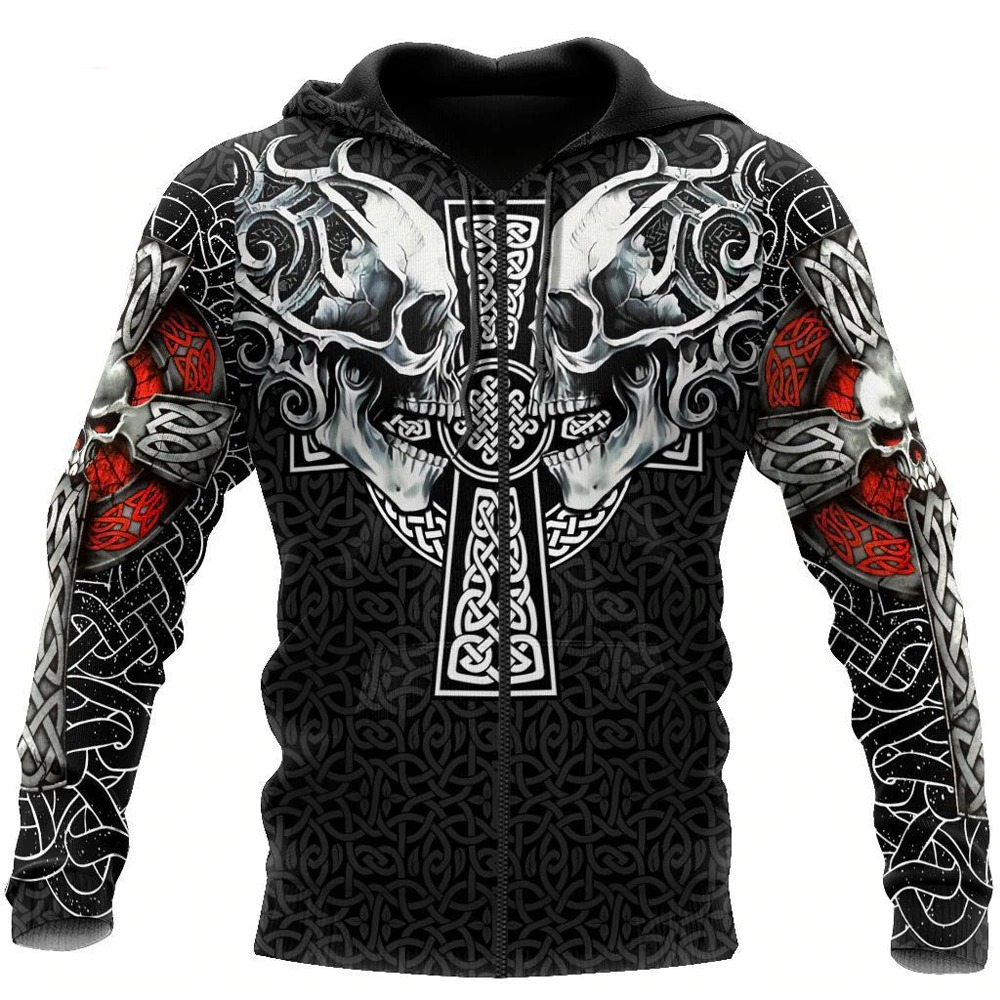 Viking Clothing Viking Skull Hoodie RLT12 - Wonder Print Shop