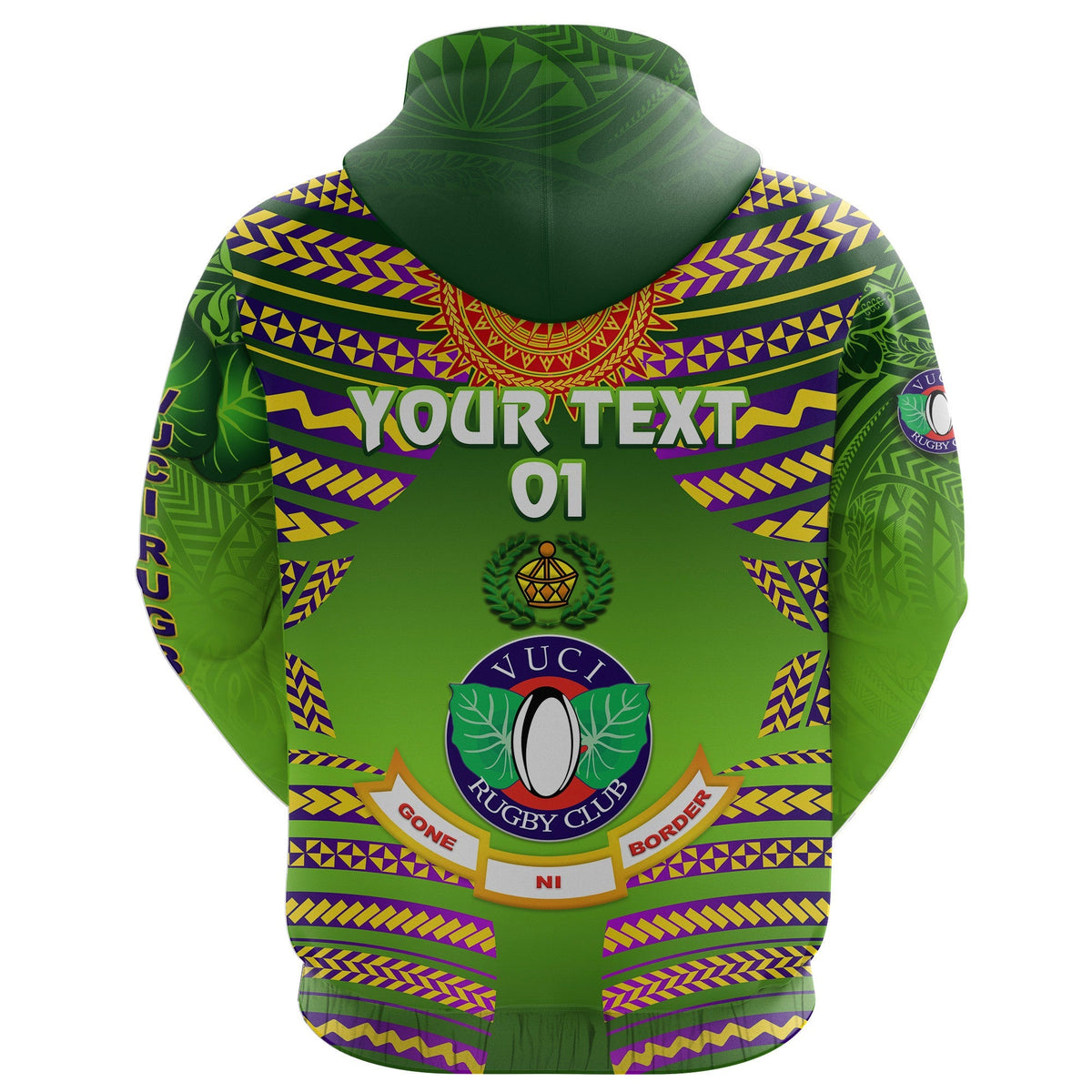 Custom Fiji Vuci Rugby Club Hoodie Creative Style Green, Custom Text And Number LT8 - Wonder Print Shop