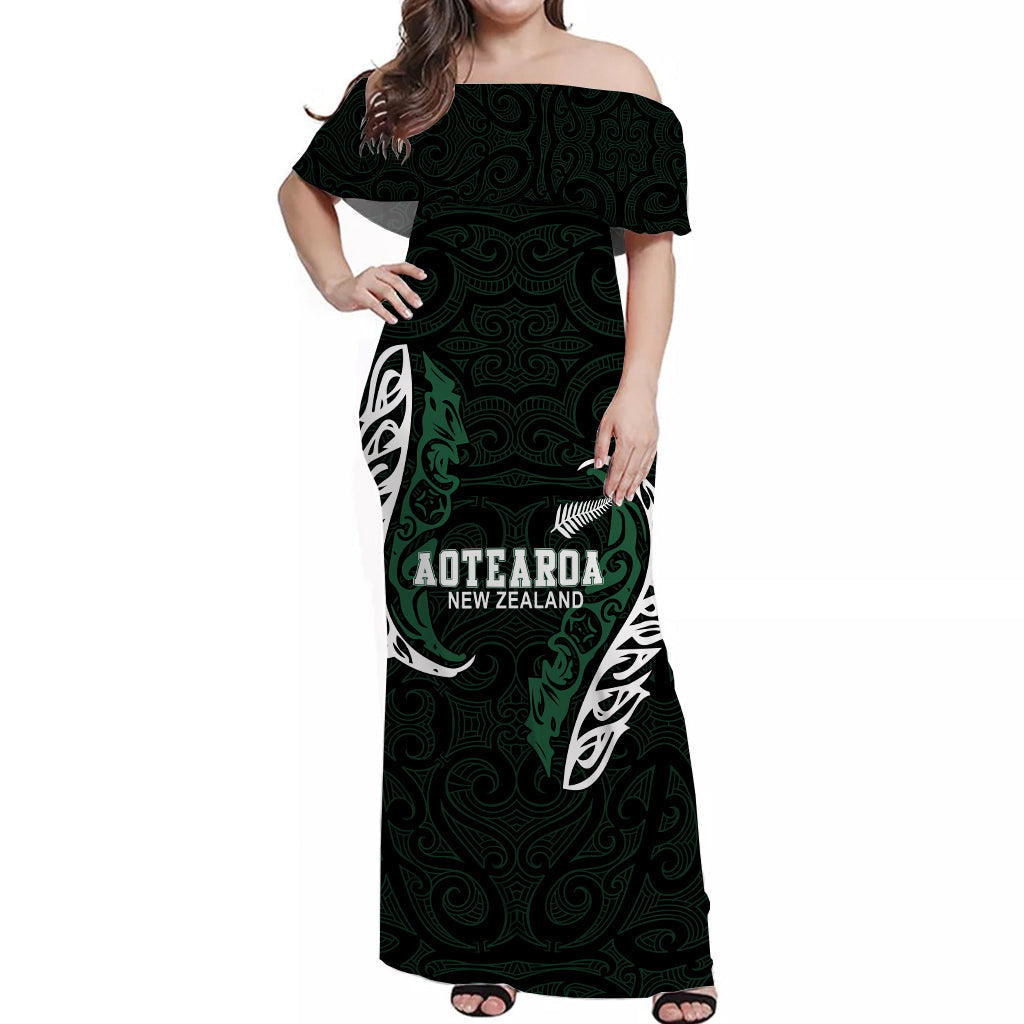 new-zealand-maori-off-shoulder-long-dress-aotearoa-mix-silver-fern-ver01