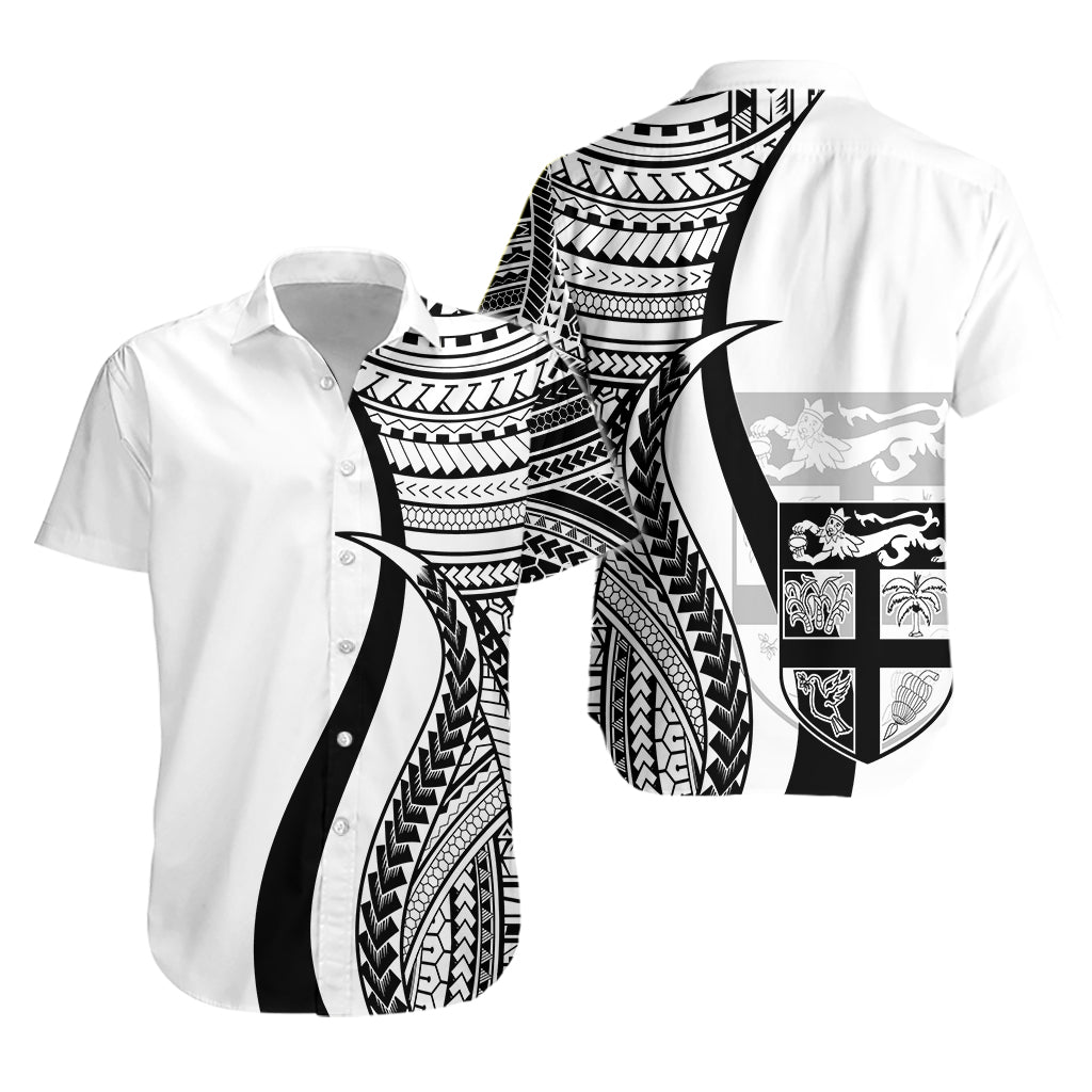 Fiji Short Sleeve Shirts - Black Polynesian Tentacle Tribal Pattern RLT7 - Wonder Print Shop