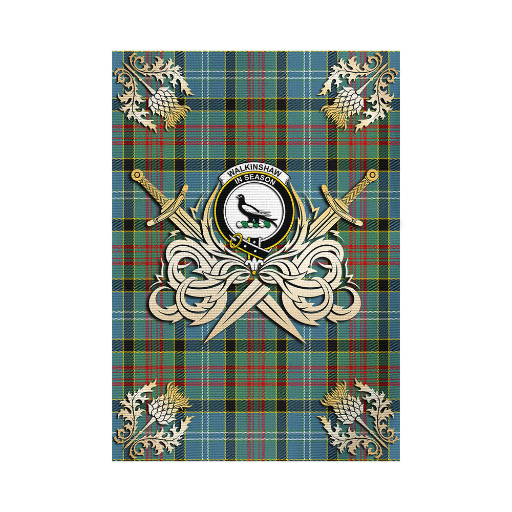 scottish-walkinshaw-clan-crest-courage-sword-tartan-garden-flag
