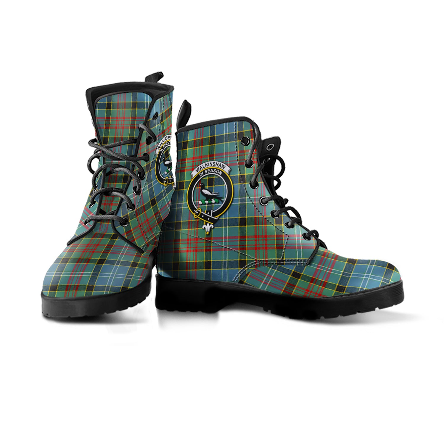 scottish-walkinshaw-clan-crest-tartan-leather-boots