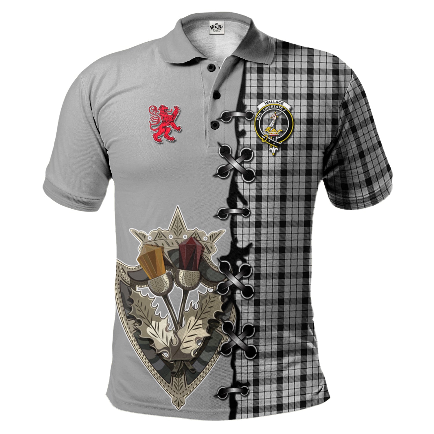 scottish-wallace-dress-clan-crest-tartan-lion-rampant-and-celtic-thistle-polo-shirt