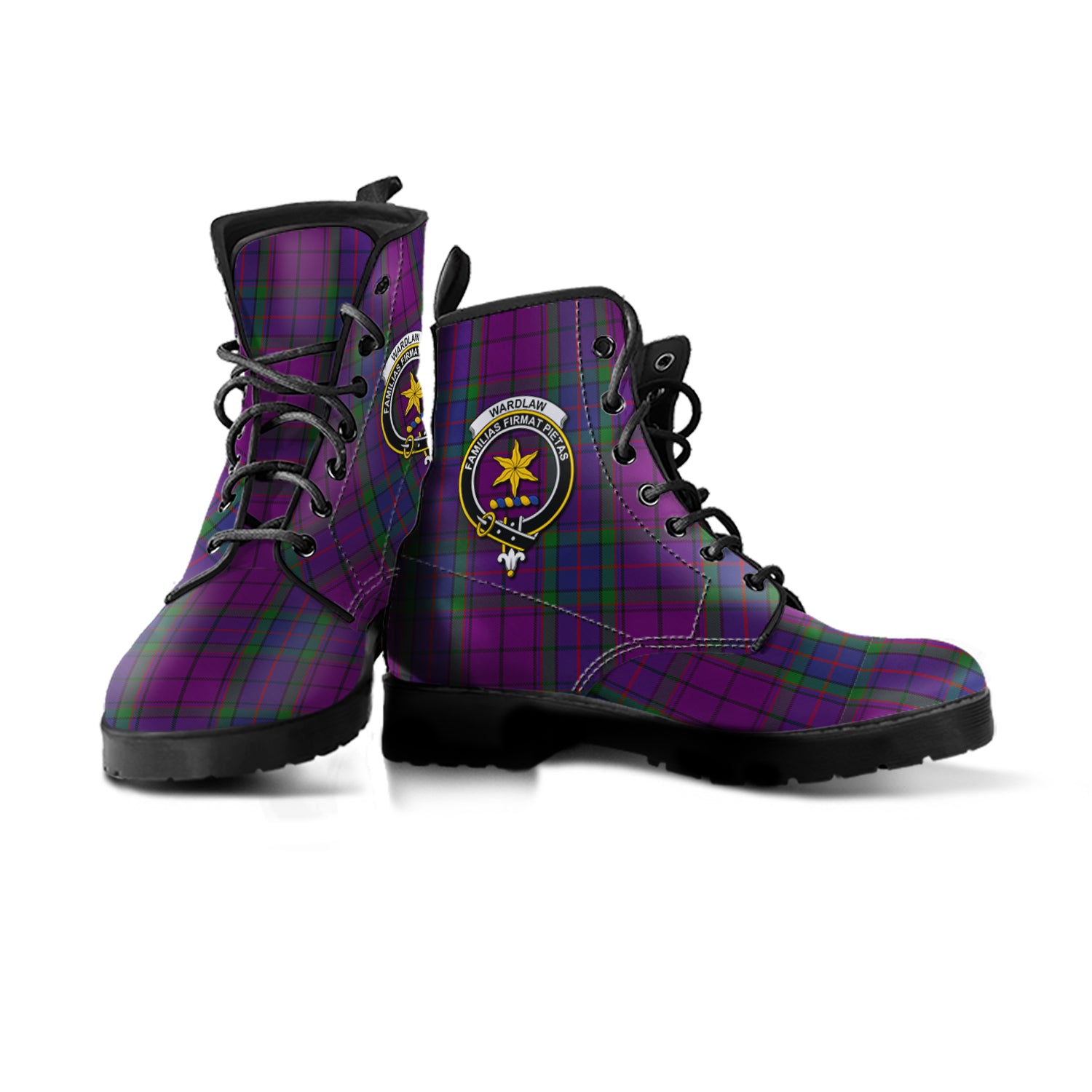 scottish-wardlaw-clan-crest-tartan-leather-boots