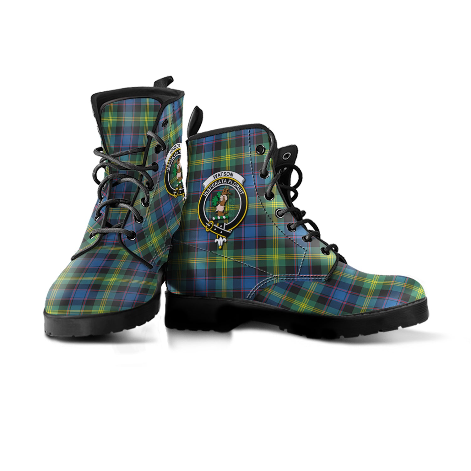 scottish-watson-ancient-clan-crest-tartan-leather-boots