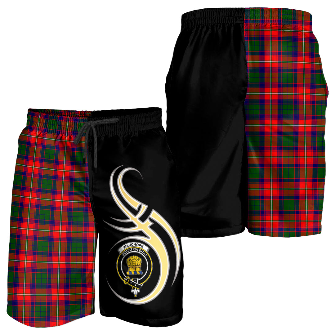scottish-wauchope-clan-crest-believe-in-me-tartan-men-shorts