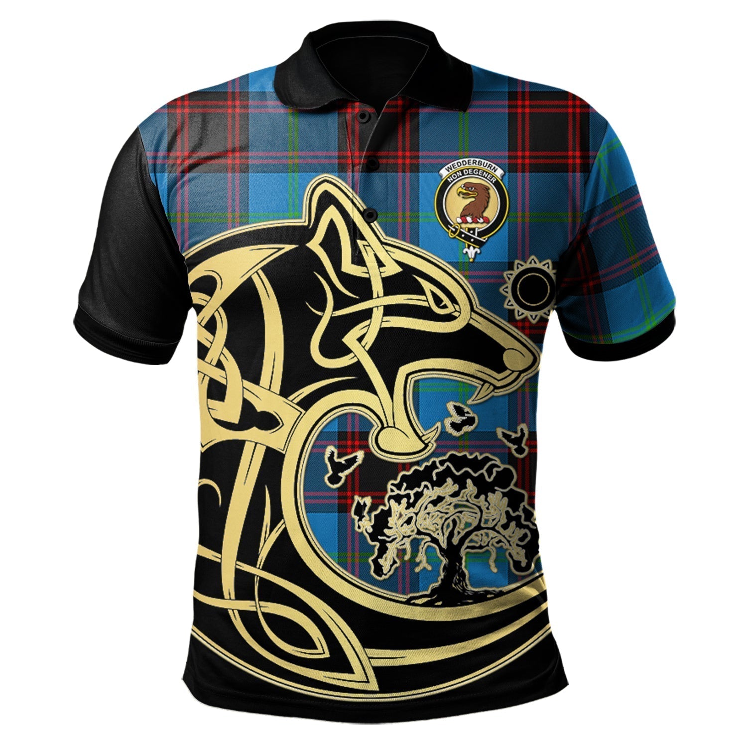 scottish-wedderburn-clan-crest-tartan-celtic-wolf-style-polo-shirt