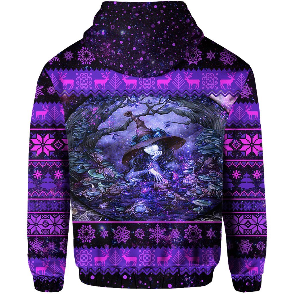 Wicca Tree Of Life With Witch Christmas Zip Hoodie LT8 - Wonder Print Shop