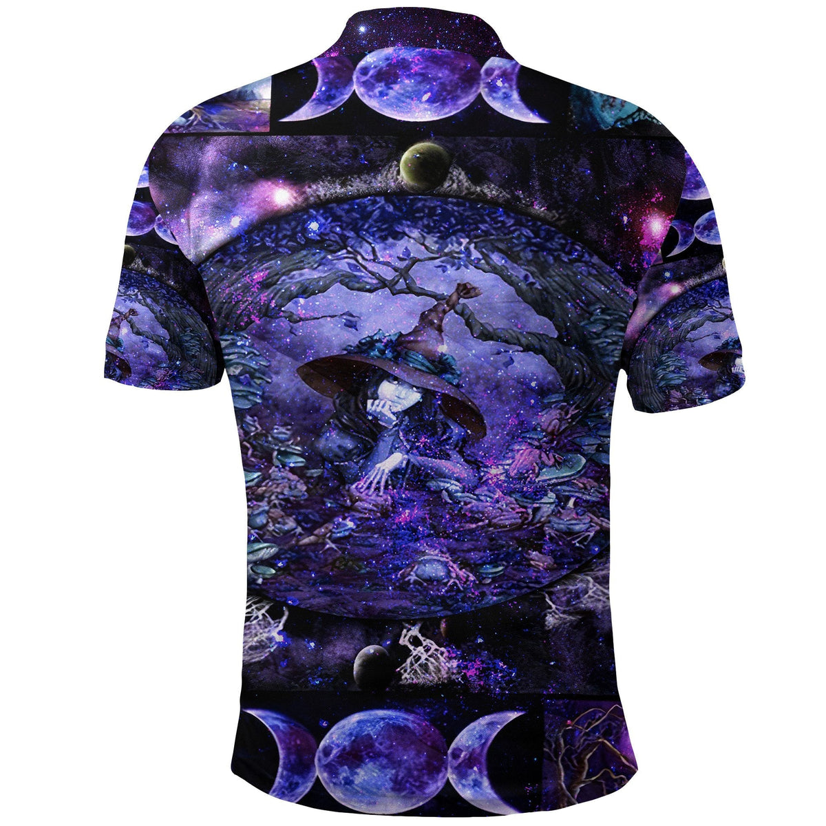 Wicca Tree Of Life With Witch Polo Shirt Simple Vibes LT8 - Wonder Print Shop