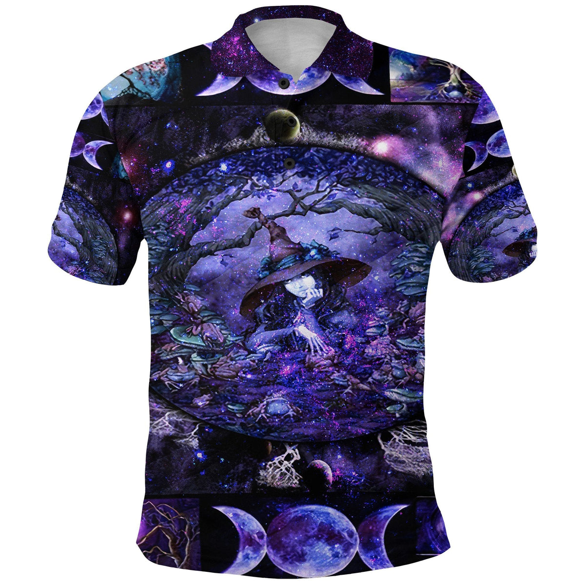 Wicca Tree Of Life With Witch Polo Shirt Simple Vibes LT8 - Wonder Print Shop